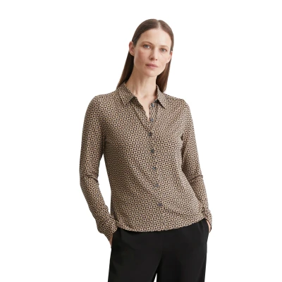 Abbildung von Marc O&#039;Polo LONG Sleeve Collar Button Placket Hemdbluse, Damen, Größe: Small, Beige