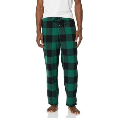 Abbildung von Amazon Essentials Herren Atmungsaktive Flanell Pyjamahose (Erhältlich In Groß Und Schwer), Grün Schwarz Buffalokaros, XL