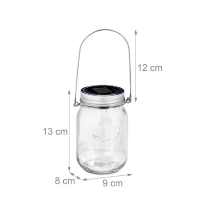 Abbildung von relaxdays Gartenleuchte LED Solar Glas 3er Set