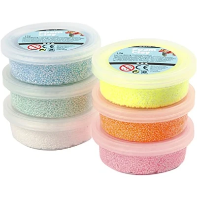 Abbildung von creativ company Modelliermasse Foam Clay, Glitter, 7 tlg