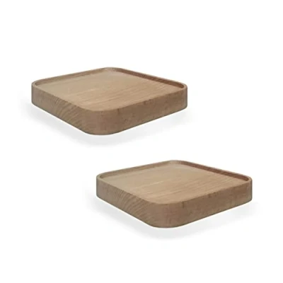 Abbildung von anaan Raft Wandregal viereckig Schweberegal Holz Kleine Regale Wandablagen Präsentation Deko Regal Pflanzenregal Holzregal Wandboard Hängeregal Wandbefestigung Wanddeko Design 2er Set (Quadrat 12cm)