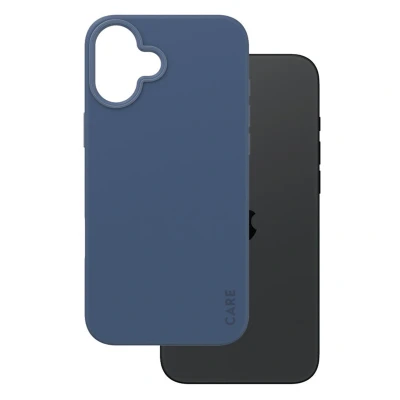 Abbildung von Apple iPhone 16 Plus Hülle MagSafe Silikon PanzerGlass Hard Case/Backcover Handyhülle Blau Shockproof/Stoßfest