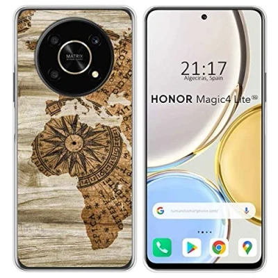Abbildung von Hülle Silikon fur Huawei Honor Magic 4 Lite Design Holz 07 Muster