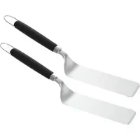 Abbildung von Weber Wender Set für Grillplatten Planchas, 2 teilig, aus Edelstahl, mit abgeschrägten, vorderen Rand leichtes Gleiten unter das Grillgut Silber Schwarz (3400424)