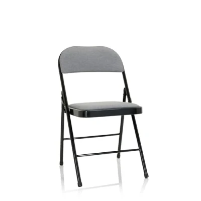 Abbildung von hjh OFFICE 803011 Klappstuhl gepolstert TUDELA II Stoff Hellgrau Besucherstuhl Faltstuhl klappbar, bis 130kg belastbar