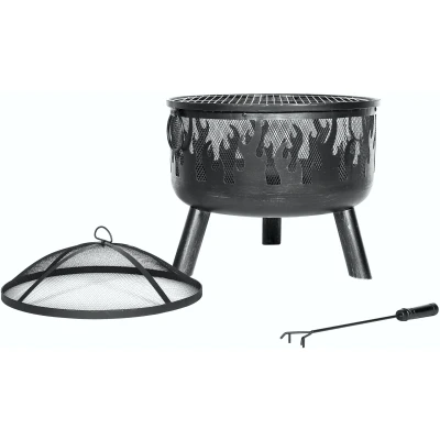 Abbildung von Buschbeck Feuerschale &quot;Faya&quot;, ØxH: 53x55 cm, mit Funkenschutzhaube und Grillrost