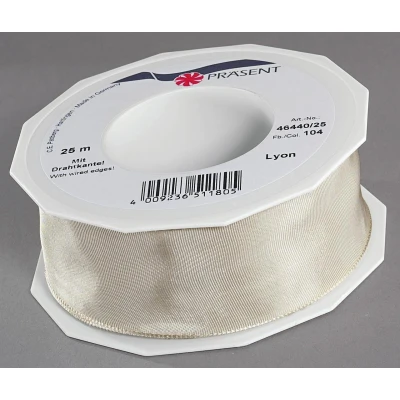 Abbildung von Geschenkband 25m/40mm Lyon creme