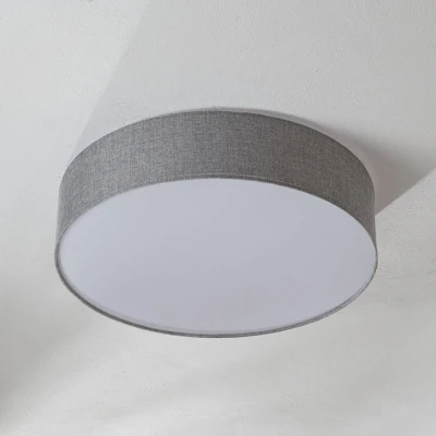Abbildung von EGLO Deckenleuchte PASTERI, Leuchtmittel wechselbar, ohne Leuchtmittel, Textil Deckenlampe, E27, Stoff Schlafzimmerlampe, Lampe, Ø57 cm