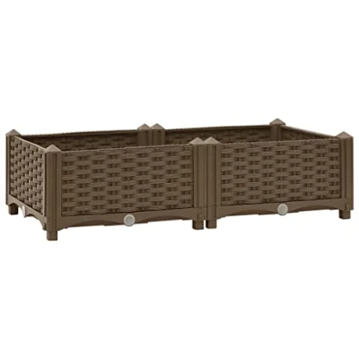 Abbildung von vidaXL Hochbeet Pflanzkasten Pflanzbeet Gemüsebeet Blumenbeet Blumenkasten Frühbeet Gartenbeet Blumenkübel Pflanzkübel 120x40x71cm Polypropylen