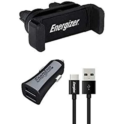Abbildung von ENERGIZER CKITB2CC23 Kfz Einbausatz Cliphalter 3,4 A 2 USB Blitzkabel im Lieferumfang enthalten/MFI kompatibel Zigarettenanzünderbuchse Schnellladung und Synchronisation Schwarz