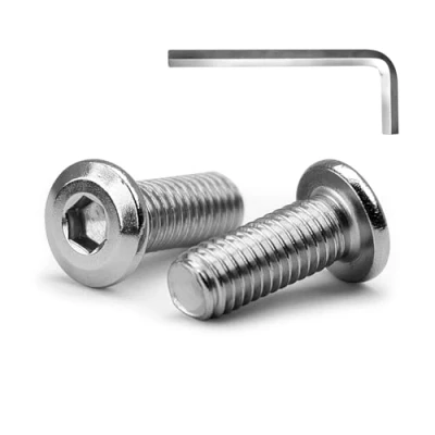 Abbildung von MINHER 10 Sätze M4 x 20mm Schrauben,Flachkopfschrauben, A2 V2A Edelstahl Flachkopf Innensechskantschrauben für Möbel(mit Innensechskantschlüssel)