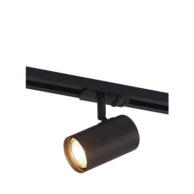 Abbildung von Lindby Schienensystem Leuchten Linaro, Modern, Metall, Schwarz, 1 flammig, GU10, Phasen Stromschiene