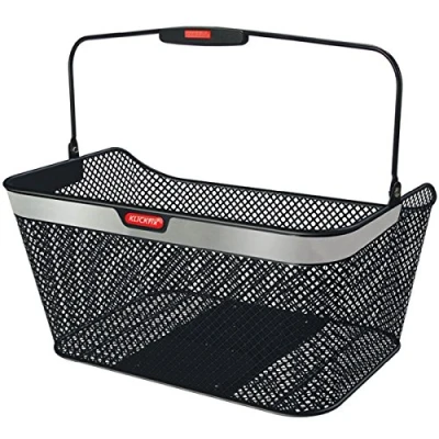 Abbildung von KLICKfix Unisex Adult Farradtasche City Korb Reflect Racktime Fahrradkorb, Schwarz, 20 x 30 40 cm, l