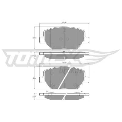 Abbildung von TOMEX brakes TX 19 10 Bremsbelagsatz Vorderachse mit akustischer Verschleißwarnung Zubehör OPEL: Insignia B Sports Tourer, Grand Sport