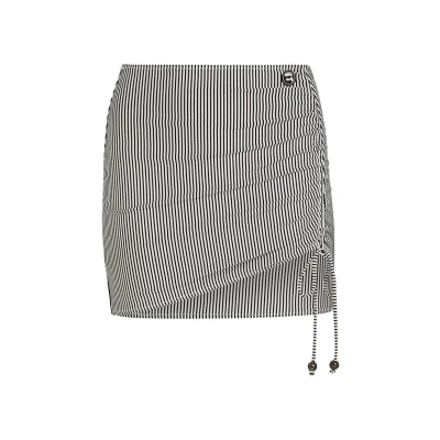 Abbildung von KARL Lagerfeld Beachwear Pareo IKON Striped Minirock whiteblack stripe, Damen, Größe: Large, White black stripe