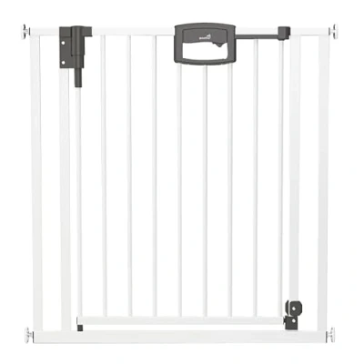 Abbildung von Geuther 4792+ Easylock Plus Türschutzgitter Passung: 80,5 cm 88,5 Türgitter TÜV/GS zertifiziert Treppenschutzgitter ohne Bohren hohes Babygitter in zwei Richtungen öffenbar Weiß