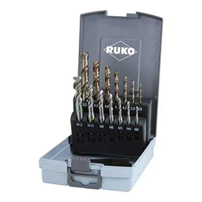 Abbildung von RUKO 245052RO Maschinengewindebohrersatz 14 teilig DIN 371, 376 HSSE Co 5 1 Satz