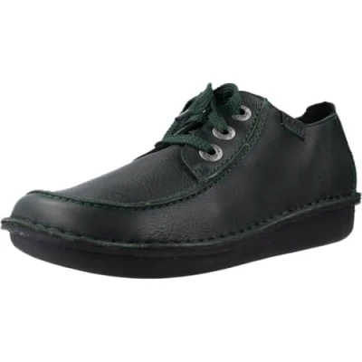 Abbildung von Clarks Funny Dream Sportlicher Schnürer, Damen, Größe: 37, Dunkelgrün Leder