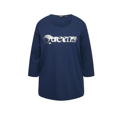 Abbildung von Ulla Popken Langarmshirt, Damen, Größe: 42/44, Inky blue