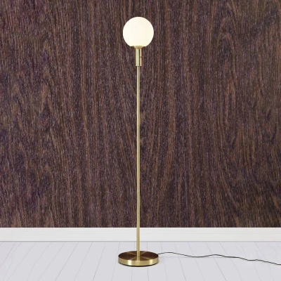 Abbildung von Stehleuchte Minna, messingfarben, Glas, Eisen, Höhe 145 cm