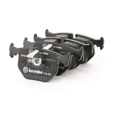 Abbildung von BREMBO P 06 020 Bremsbelagsatz für Verschleißwarnanzeiger vorbereitet mit Kolbenclip ohne Zubehör BMW: 3 Cabrio, Z4 Coupe, 7