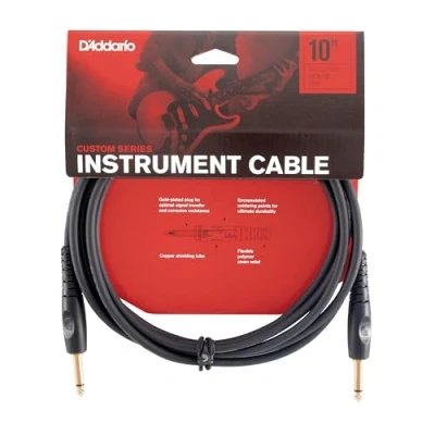 Abbildung von D&#039;Addario &quot;Custom Serie&quot; Gitarrenkabel HÖCHSTE QUALITÄT DER BELIEBTESTEN ZUBEHÖRMARKE WELTWEIT PW G 10 3 Meter 2 gerade Stecker