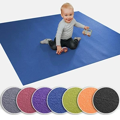 Abbildung von Wunschkind® Krabbelmatte Krabbelunterlage Made in Germany Anti Rutsch Öko Tex 100 120x170cm Blau