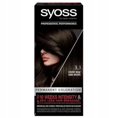 Abbildung von Syoss Permanent Coloration Haarfärbemittel, 3.1 Dunkelbraun 115 ml