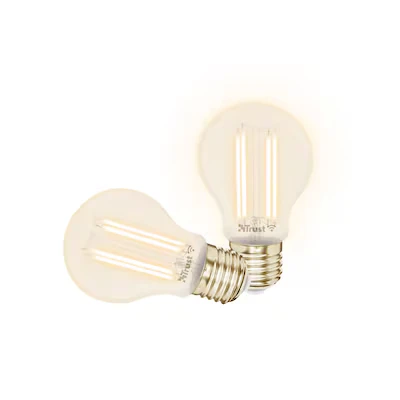 Abbildung von Trust WiFi E27 Smart Lampe, Vintage LED Birne, Leuchtmittel für Alexa und Google Home, Warme bis Kühle Glühbirne, Kein Hub, 2.4GHz Glühbirne RGB, Warmweiss, Weiß 2er Pack