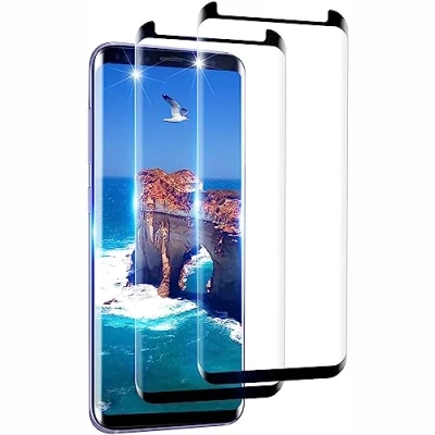 Abbildung von AssKdys Schutzfolie für Samsung Galaxy S8, 9H Härte folie, Keine Blasen,3D Volle Bedeckung gehärtetes Glas,Anti Kratzen,HD Klar Panzerfolie, Displayschutz S8 Schutzglas (2 Stück)