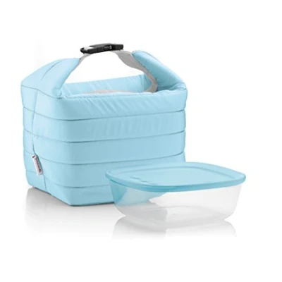 Abbildung von Guzzini On The Go, Kleine Thermotasche M/Frischhaltedose Handy Matt Blau, (Bag) 22 x 18 h22 cm; (Container) 19,6 h7 cm 1400cc 032950134
