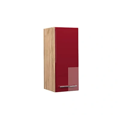 Abbildung von Vicco Hängeschrank Fame Line, Bordeaux Hochglanz/Goldkraft Eiche, 30 cm