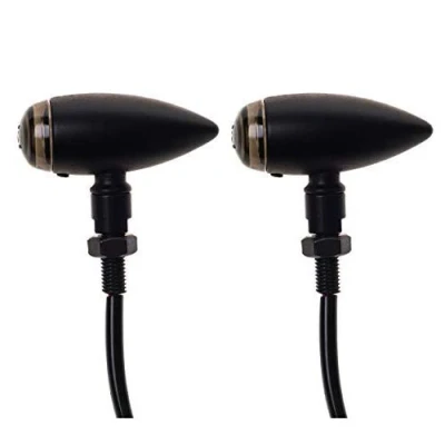 Abbildung von SFONIA 2pcs Motorrad Blinker Licht 12V Blinkerleuchten Wasserdicht Universal Scooter Quad Cruiser Off Road (Rauch)