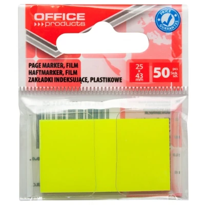 Abbildung von Office Products 14223431 06 Index Haftstreifen Standard Tabs Sticker Lesezeichen/Gelb/Mini Haftmarker aus 60 μm PP Folie/ 25x43 mm/ 1x50 Blatt/Textstreifen Beschreibbare