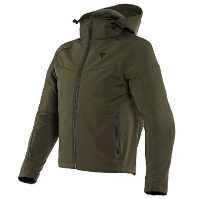 Abbildung von Dainese Ignite Tex Jacket, Motorradjacke Herren, Wasserdichtes und Atmungsaktives Fleece, Motorrad Regenjacke, Schulter Ellbogenprotektoren, Reflektierende Details, Dunkelgrün