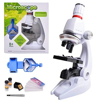 Abbildung von HONPHIER® Mikroskop für Kinder 100x 400x 1200x Spielzeug Microscope mit Telefonhalter Set Kinder, Schüler