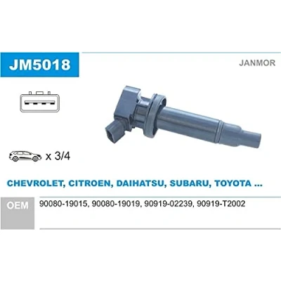 Abbildung von JANMOR JM5018 Zündspule TOYOTA: Avensis II Kombi, Corolla IX Schrägheck, Auris DAIHATSU: Sirion II, I, Terios I