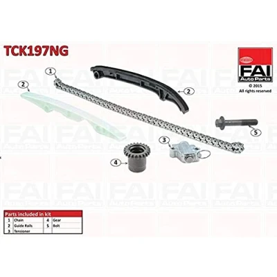 Abbildung von FAI AutoParts TCK197NG Steuerkettensatz ohne Dichtungen, mit Zahnrädern Simplex, Kette geräuscharm FIAT: Panda III Schrägheck, Punto Schrägheck