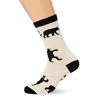 Abbildung von Hatley Damen Crew Lssige Socken, Schwarze BÃƒ¤ren, Einheitsgr e EU