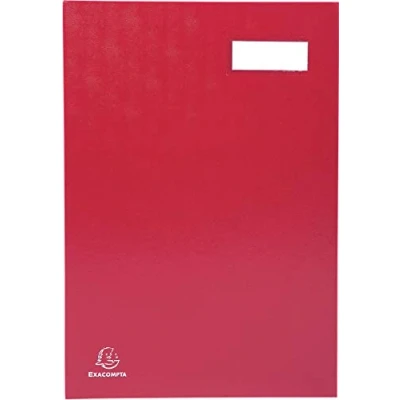 Abbildung von Exacompta Ref. 57023E Karton mit 8 Querschriften, Leinwand Etikettenhalter laminierter Deckel 20 Fächer aus rosa Karte 3 Perforationen 24 x 35 cm Grün