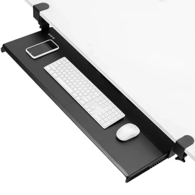 Abbildung von VIVO extra Lange Tastaturablage unter dem Schreibtisch, ausziehbar mit stabilem C Klemm Halterungssystem, 91,4 cm (41 inkl. Klemmen) x 27,9 cm, schwarz, MOUNT KB15EB