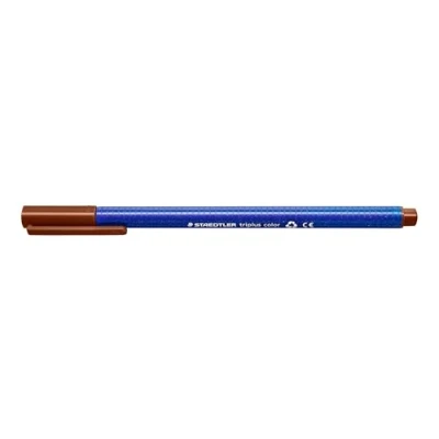 Abbildung von STAEDTLER Filzstifte triplus color, braun, dreikant, stabile, eindrucksichere Spitze, Linienbreite ca. 1 mm, kindgerecht, hohe Qualität Made in Germany, 10 fibre tip pens im Kartonetui, 323 76