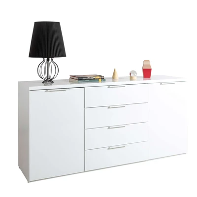 Abbildung von Composad Sideboard &quot;Mundi, Sideboard, Kommode, Schubkastenkommode, Buffet&quot;, (1 St.), mit 2 Türen und 4 Schubladen hochglanz lackiert