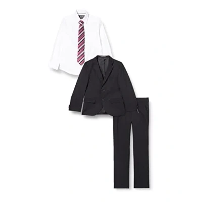 Abbildung von G.O.L. Jungen Bekleidungsset 4 tlg. Anzug, bestehend aus Sakko, Hose, Hemd, Krawatte, Gr. 146, Schwarz (black 2)