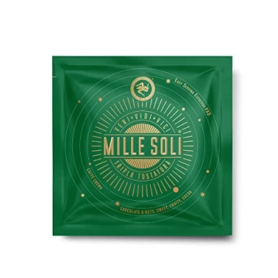 Abbildung von MilleSoli Caffè Crema E.S.E Pads 50 Stück je 7g Kaffeepads kompostierbar mit perfekter und besonders säurearm Traditionelle Dreifachröstung In Handarbeit