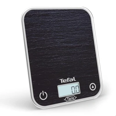Abbildung von Tefal Optiss BC50D2V0 Elektronische Küchenwaage, beleuchtetes Display, kratzfest, Kapazität 5 kg, Schiefergrau