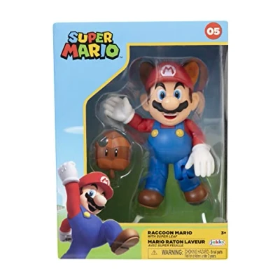Abbildung von Jakks Pacific Sammelfigur Super Mario Racoon 10 cm Figur (Sammlerbox) (NEU &amp; OVP)