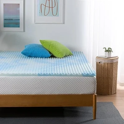 Abbildung von Zinus Matratzenauflage 140x200 cm Härtegrad H2 H3 Höhe3,8 Öko Tex zertifiziert Cooling Swirl Gel Matratze in Memory Schaum