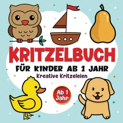 Abbildung von Kritzelbuch ab 1 Jahr Mein erstes Malbuch für Kleinkinder Jahr: Kreative Kritzeleien 60 grosse Ausmalbilder kleine Künstler
