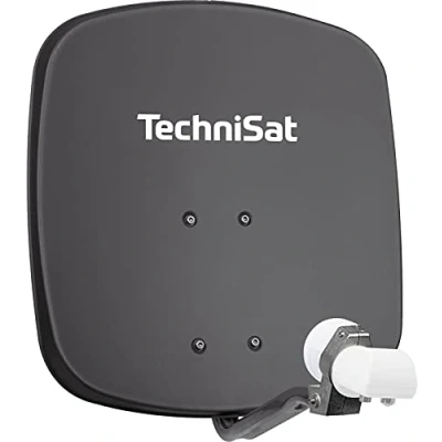 Abbildung von TechniSat DIGIDISH 45 mit Universal Twin LNB Sat Spiegel (45 cm, Aluminium, Optimal für Balkon , Boden und Wandmontage, 1 Orbitposition)